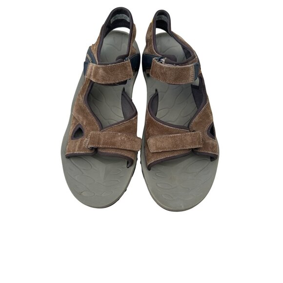 Merrell Men’s Suede Leather Outdoor Sandals Size 14 Adjustable Straps Vibram Sol - Picture 1 of 7